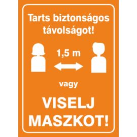 biztonságos távolság matrica