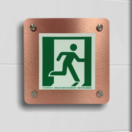 design menekülési útvonal tábla bronz - ajtó jobb