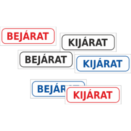 Kijárat - bejárat matrica szett