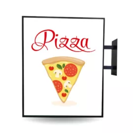 kétoldalas szögletes cégér olasz - pizza - világító