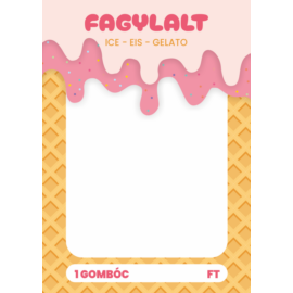 Írható fagyi tábla ízeknek, extra könnyen törölhető - puncs