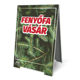 fenyőfa vásár megállító tábla