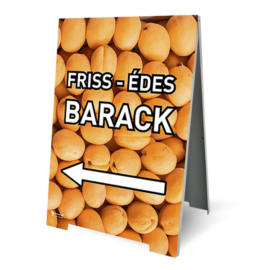 friss, édes barack megállító tábla nyíllal