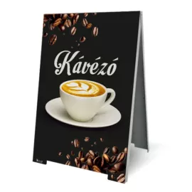 kávézó megállító tábla - fekete kávés