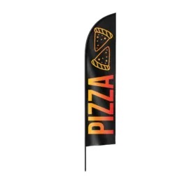 pizza strandzászló beachflag fekete-narancs - cápa