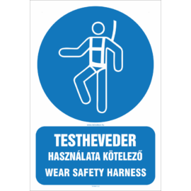 wear safety harness sign - testheveder használata kötelező tábla, ISO 7010 M018