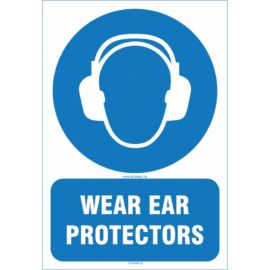 Wear ear protect sign - fültok használata kötelező tábla