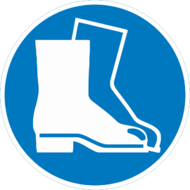 Védőcipő használata kötelező piktogram matrica