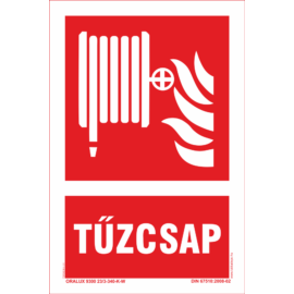 Tűzcsap utánvilágító tábla - 150x225 mm - ISO 7010 F002