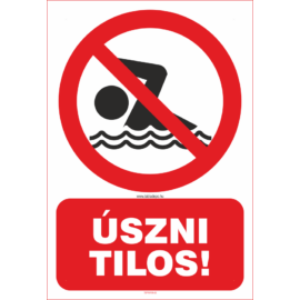 úszni tilos tábla