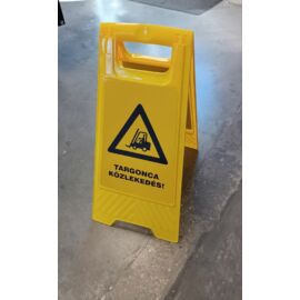Kétoldalas targoncára figyelmeztető tábla