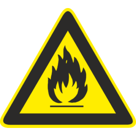 gyúlékony, tűzveszélyes anyag piktogram, tábla és matrica