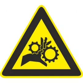 Kéz behúzás veszélye piktogram matrica - 50x44 mm