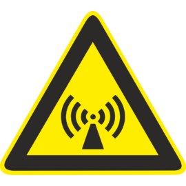 sugárveszély tábla és matrica