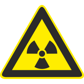 sugárveszély tábla és matrica