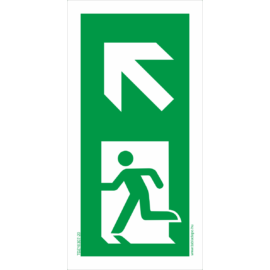 álló menekülési útvonal tábla balra fel