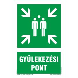 Gyülekezési pont tábla – utánvilágító - 200x300 mm