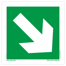 iránymutató nyíl, menekülési útvonal tábla, matrica