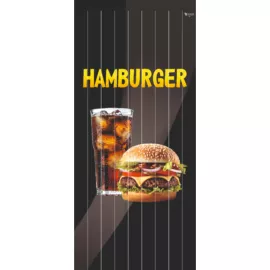 szalagfüggöny ajtóra - hamburger - fekete