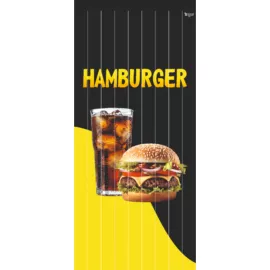 szalagfüggöny ajtóra - hamburger - fekete-sárga