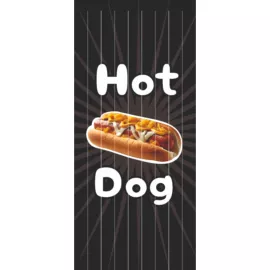 szalagfüggöny ajtóra - hot dog - fekete