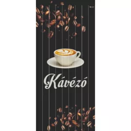 szalagfüggöny ajtóra - kávézó - fekete kávés
