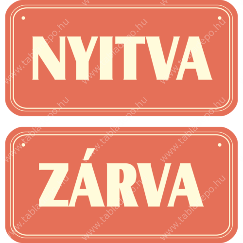 nyitva zárva tábla