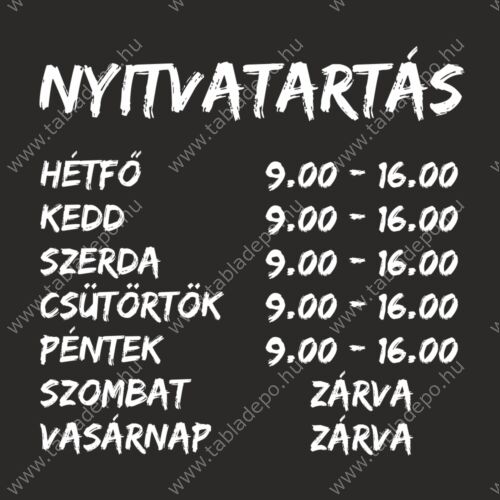 ajtótábla, nyitvatartás táblák