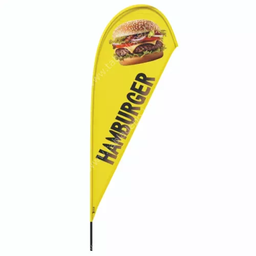 hamburger strandzászló beachflag sárga - csepp