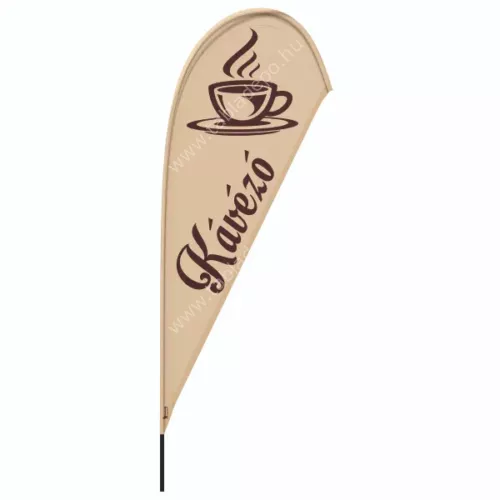 kávézó strandzászló beachflag bézs - csepp