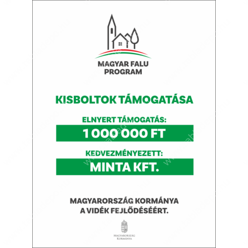 magyar falu program kisboltok támogatói tábla