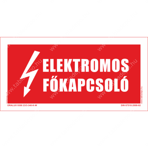 elektromos főkapcsoló- utánvilágító tábla