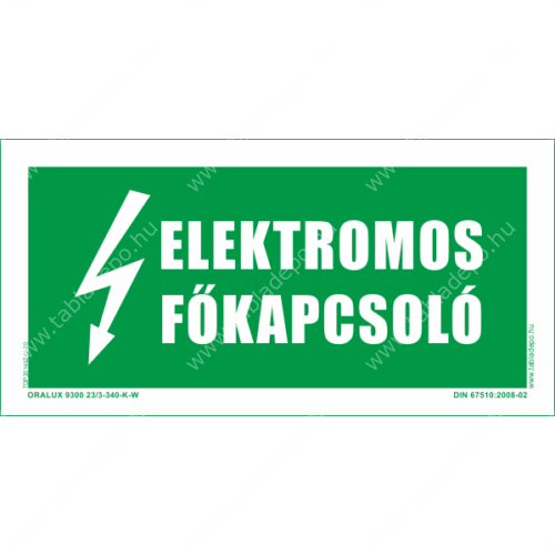 elektromos főkapcsoló- utánvilágító tábla