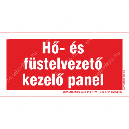 hő és füstelvezető panel – utánvilágító tábla