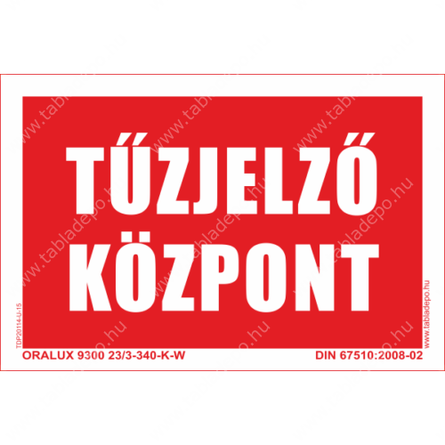 tűzjelző központ, utánvilágító tábla