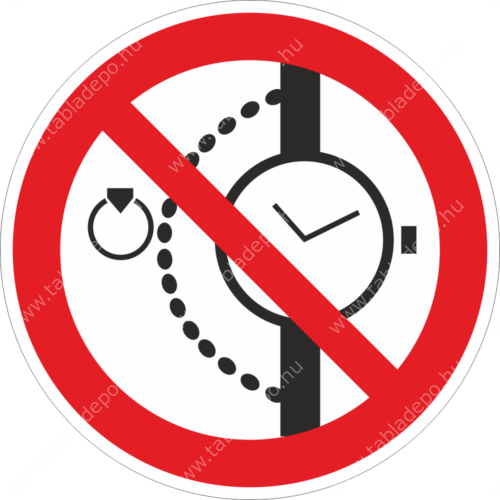 ékszer viselése tilos piktogram