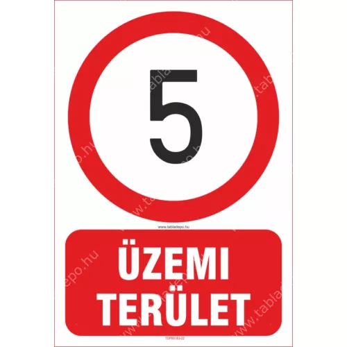 üzemi terület sebességkorlátozó