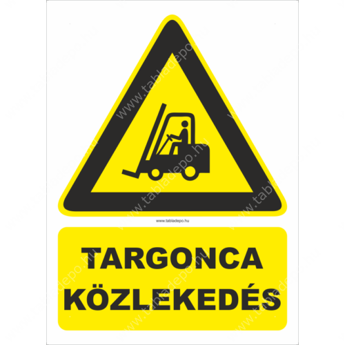 targonca közlekedés figyelmeztető tábla és matrica