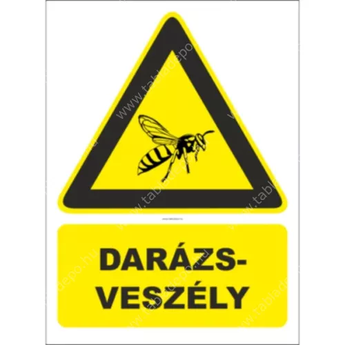 darázsveszély tábla