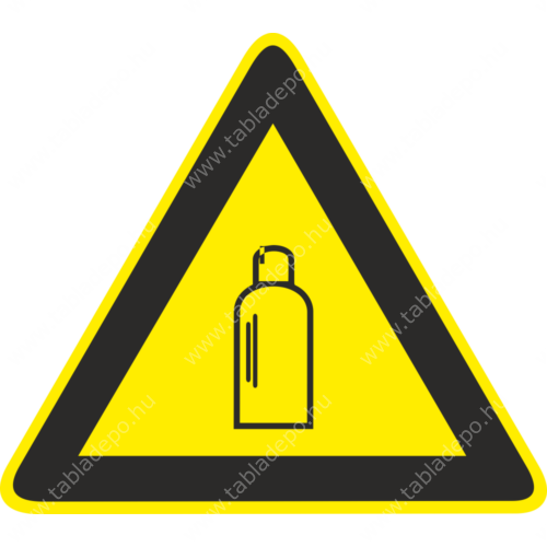 gázpalackra figyelmeztető tábla és matrica
