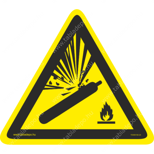 gázpalack, tűz és robbanásveszély tábla