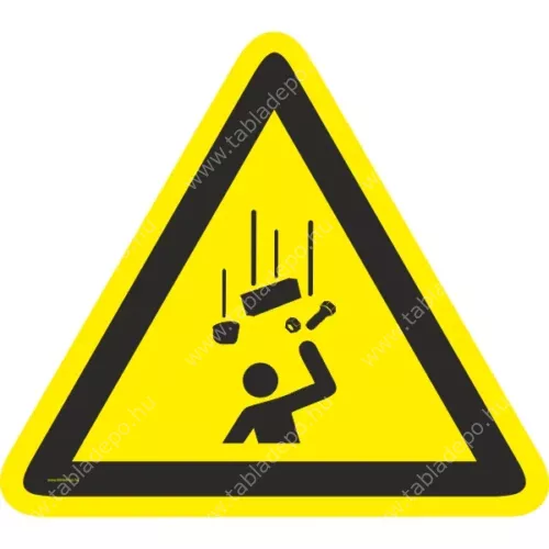 leeső tárgyak veszélye piktogram