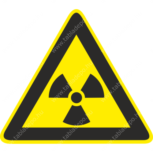 sugárveszély tábla és matrica