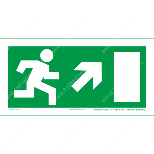 utánvilágító tábla, menekülési útvonal tábla