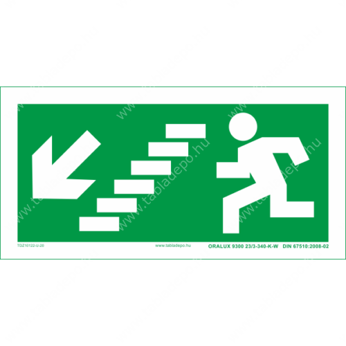 utánvilágító tábla, menekülési útvonal tábla