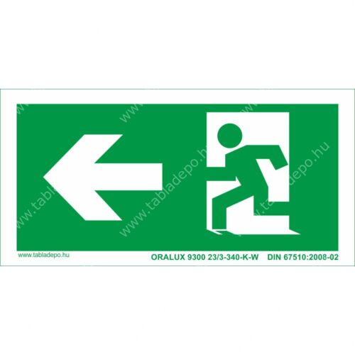 utánvilágító tábla, menekülési útvonal tábla