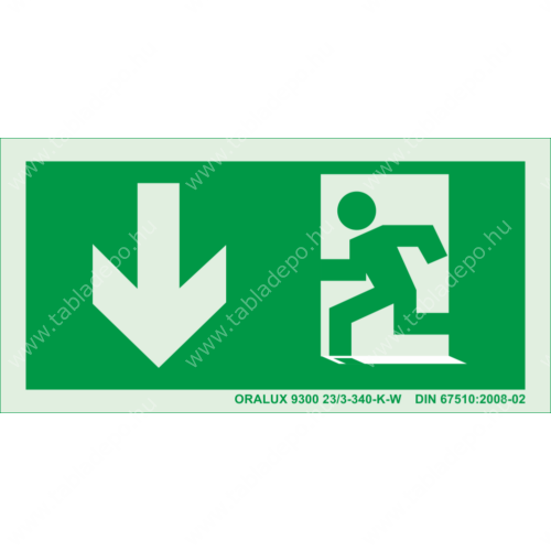 utánvilágító tábla, menekülési útvonal tábla