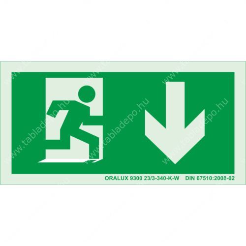 utánvilágító matrica, menekülési útvonal