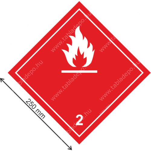 gyúlékony gázokra figyelmeztető bárca