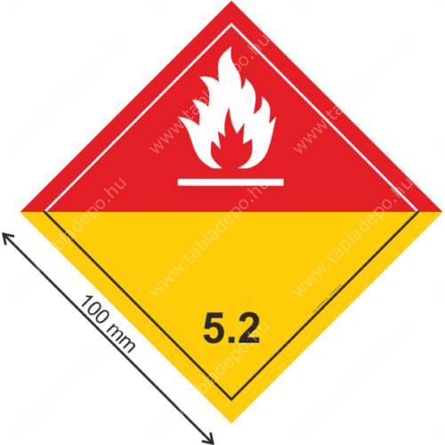 szerves peroxid figyelmeztető bárca